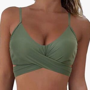 Olive Green Women's Push-up Bikini Top